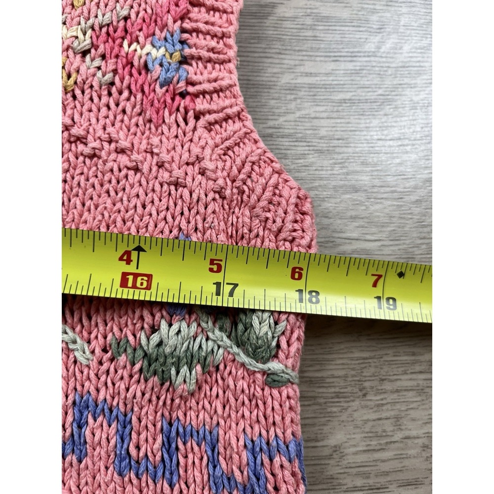 Vintage Talbots Sweater Vest Womens Size PS Pink Floral Cottagecore Knit - Picture 6 of 8